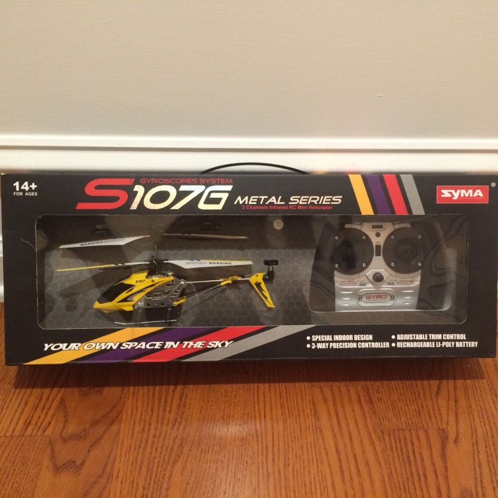 SYMA RC MINI HELICOPTER S107G METAL SERIES (GYROSCOPES SYSTEM), NEW